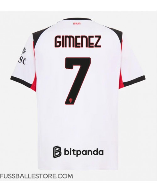 Günstige AC Milan Santiago Gimenez #7 Auswärtstrikot 2025-26 Kurzarm Günstige AC Milan Santiago Gimenez #7 Auswärtstrikot 2025-26 Kurzarm
